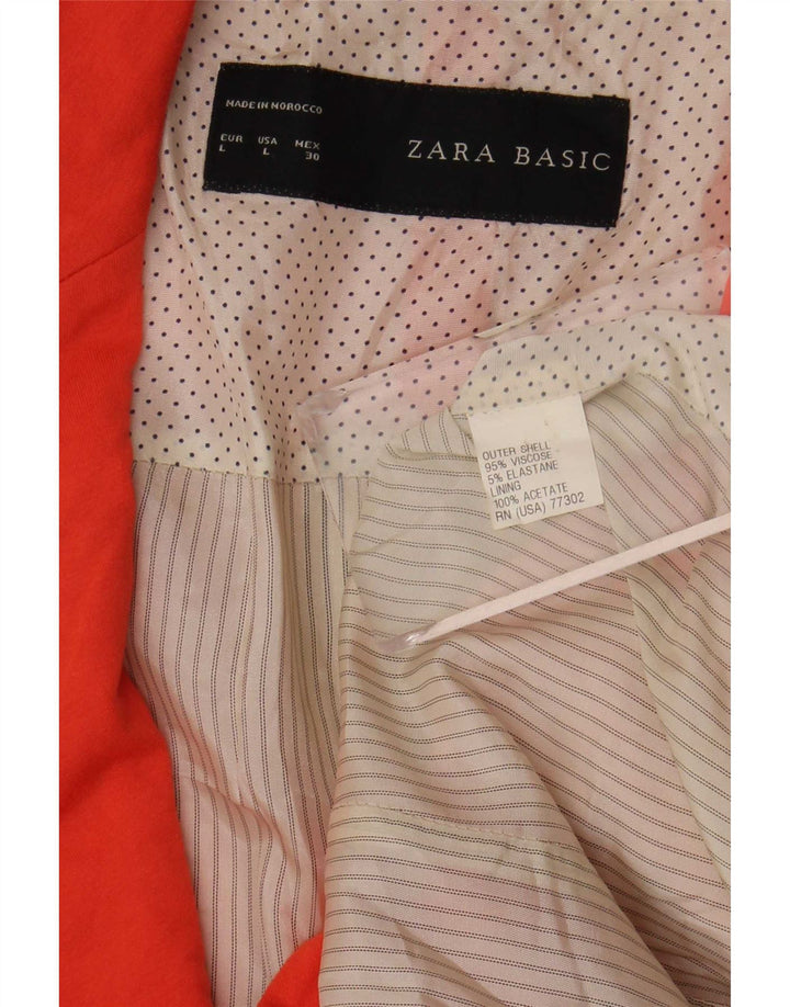 Женский пиджак Zara на 1 пуговице UK 14, большой оранжевый вискоза