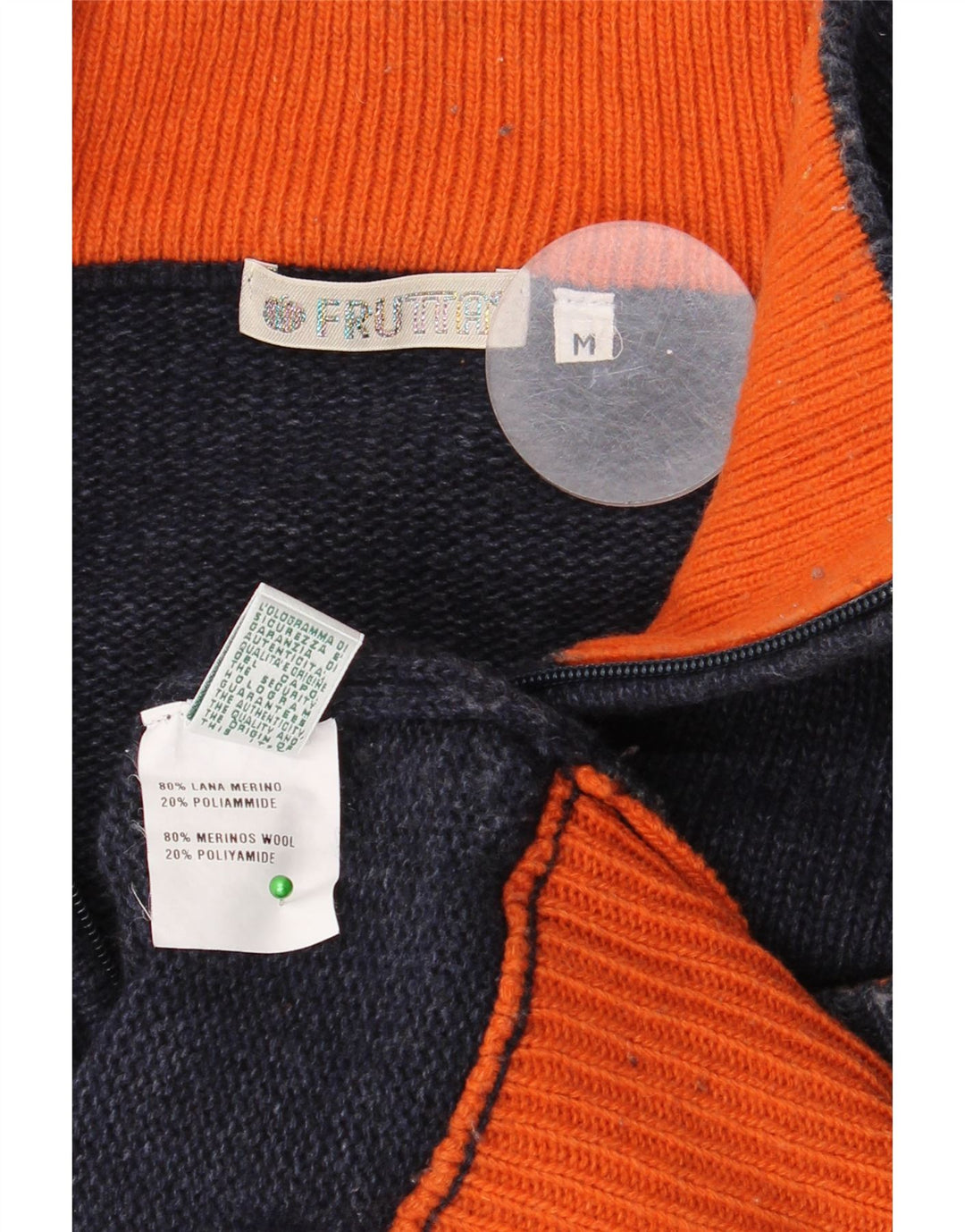 ВИНТАЖНЫЙ мужской джемпер с воротником на молнии, средний темно-синий шерстяной свитер