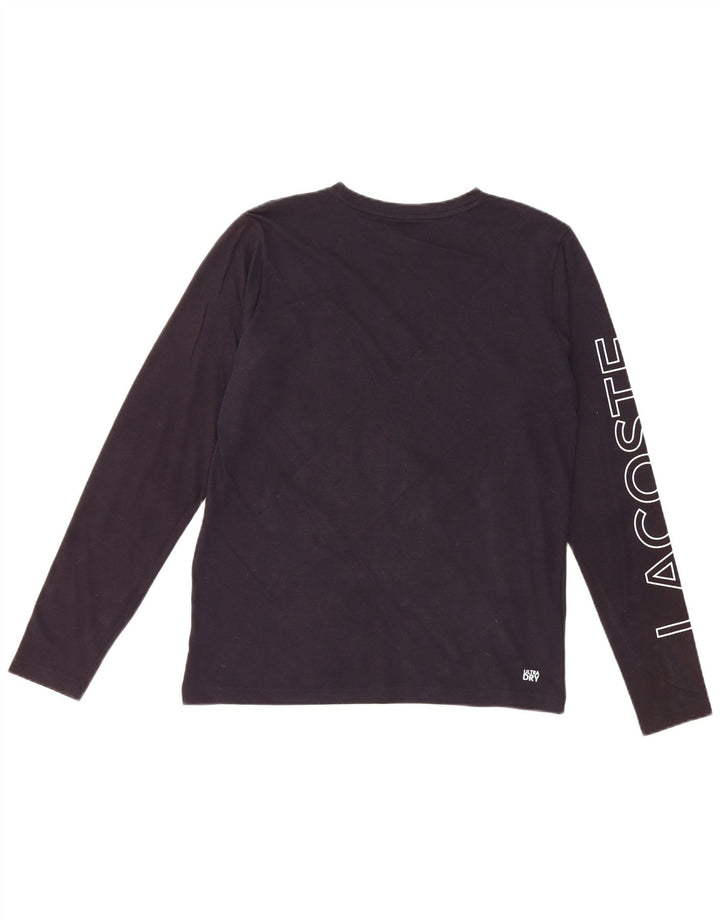 LACOSTE Топ с рисунком для мальчиков, с длинными рукавами, 15–16 лет, темно-синий, хлопок