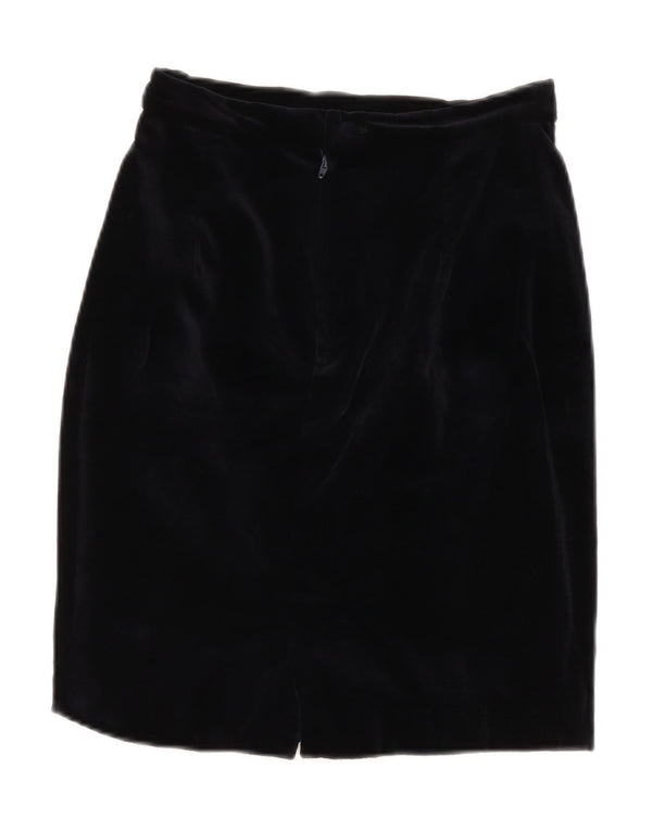 VINTAGE Женская бархатная юбка-карандаш с высокой талией IT 42 Medium W26 Темно-синий