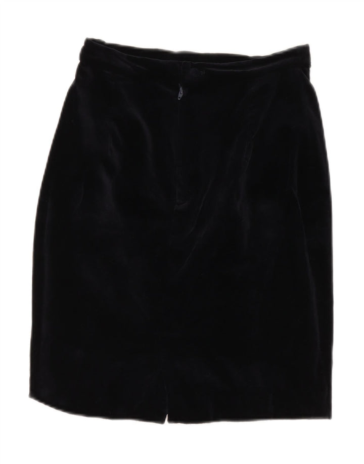 VINTAGE Женская бархатная юбка-карандаш с высокой талией IT 42 Medium W26 Темно-синий