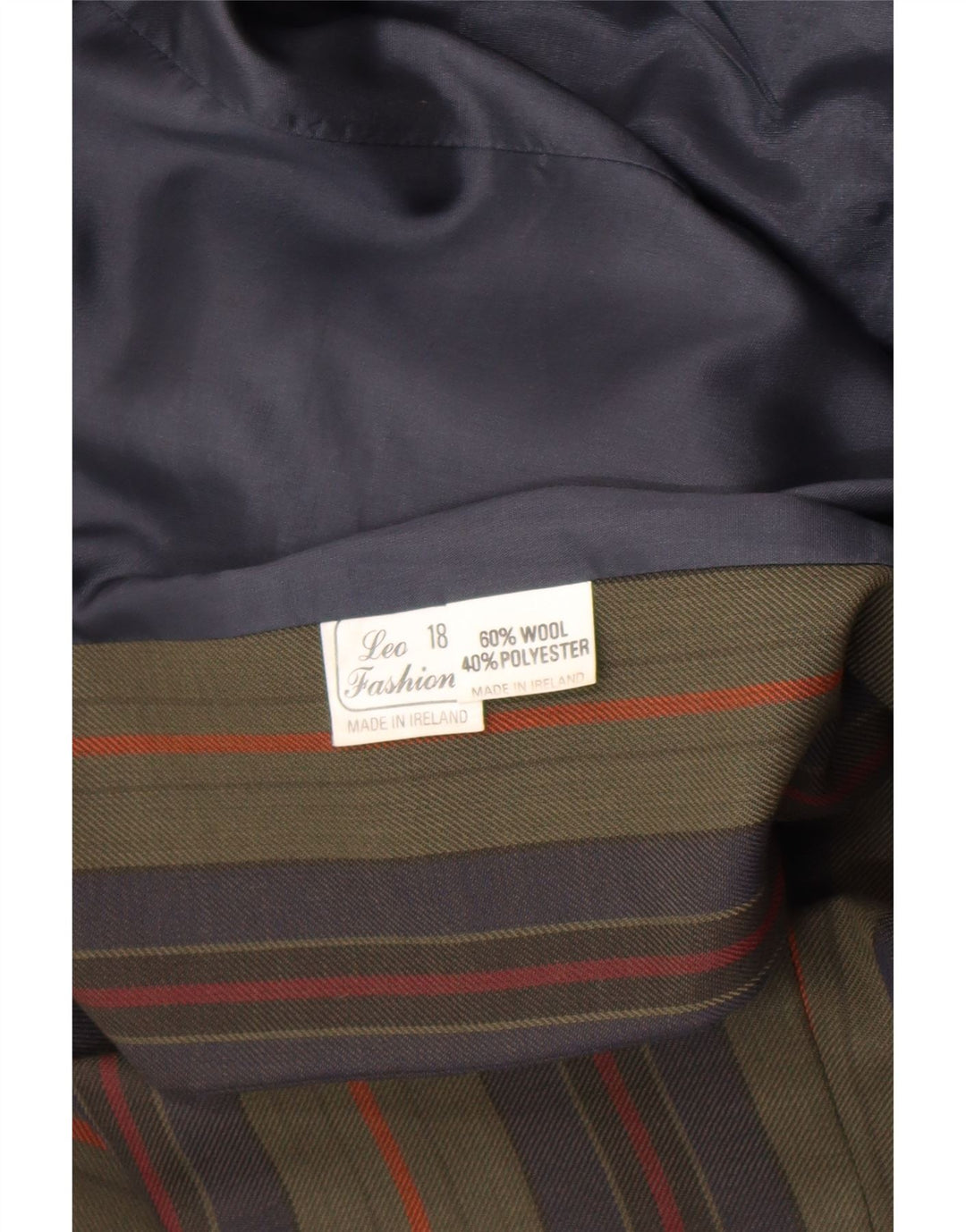 Винтажный женский пиджак на 3 пуговицах, Великобритания, 18 XL, шерстяной в полоску цвета хаки