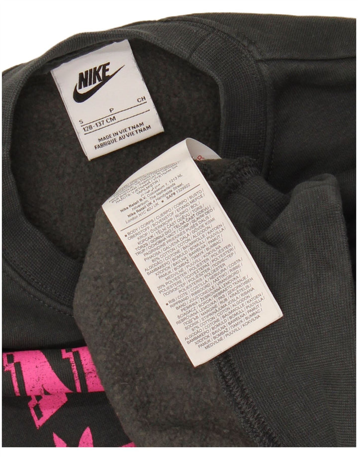 NIKE Girls Oregon Oversized Sweatshirt Jumper 8-9 Years Small Black