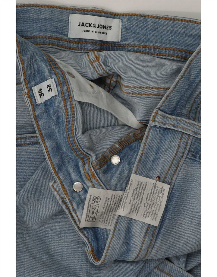 Мужские узкие джинсы Jack & Jones W34 L32 синие, хлопок