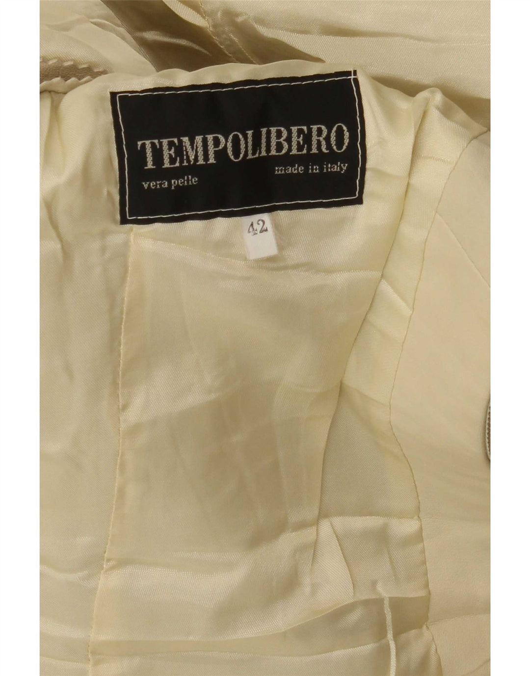 Винтажная женская кожаная куртка IT 42 Medium Beige Leather