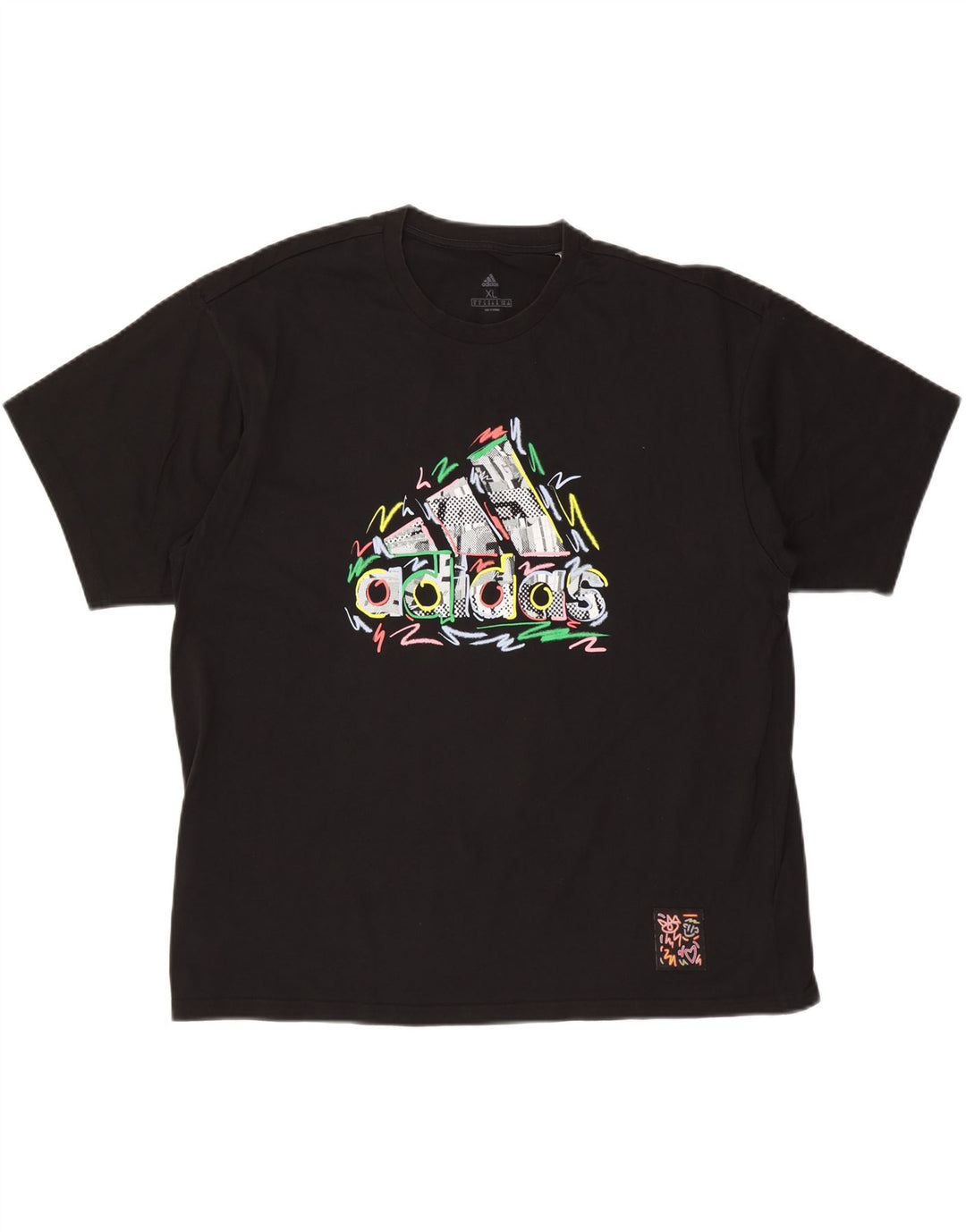 Мужская футболка с рисунком ADIDAS Top XL, черный хлопок