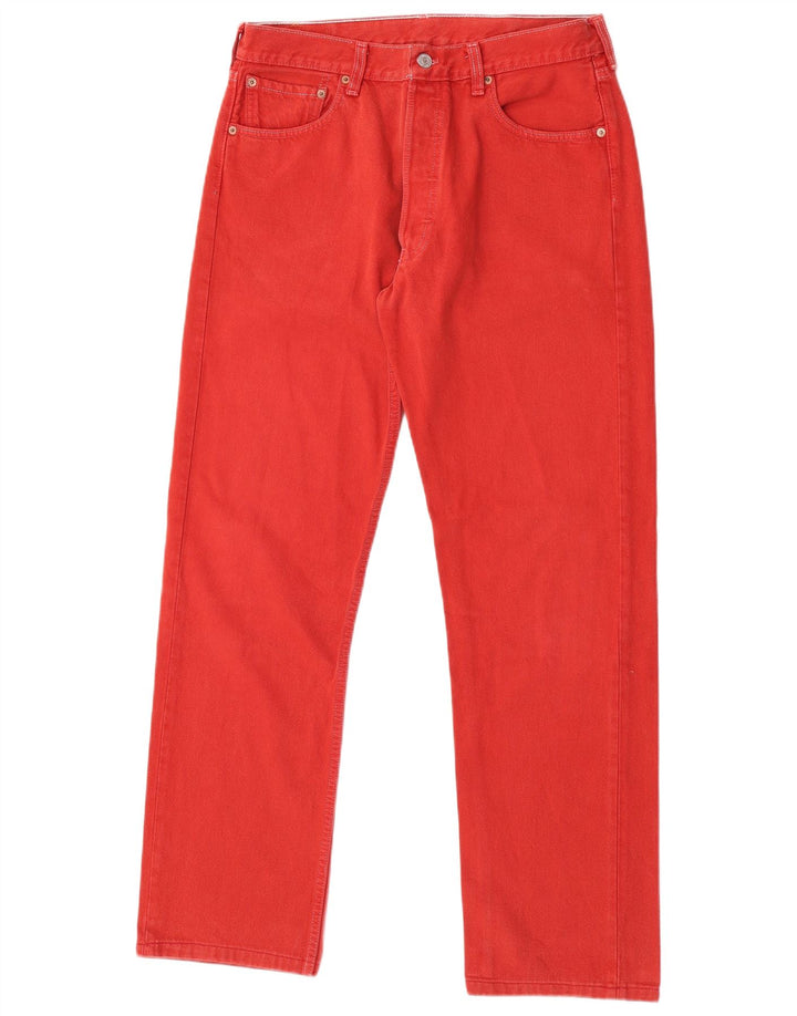 Мужские прямые джинсы Levi's 501 W34 L32 красные хлопковые