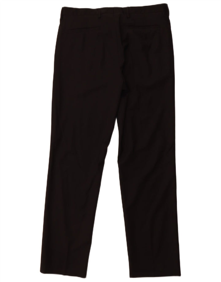 Мужские прямые костюмные брюки ZARA EU 44, большие W34 L31, черные шерстяные