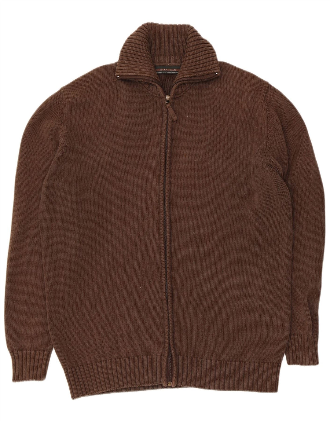 Мужской кардиган Zara XL, коричневый хлопок