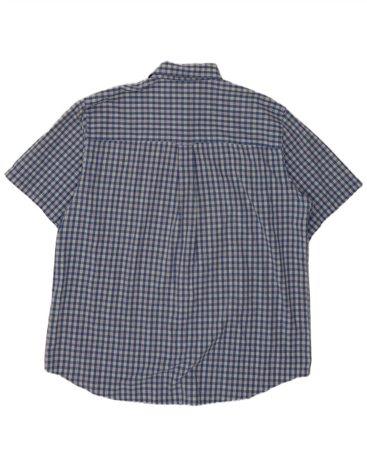 Мужская рубашка с коротким рукавом Chaps Easy Care, XL, синяя клетка, хлопок