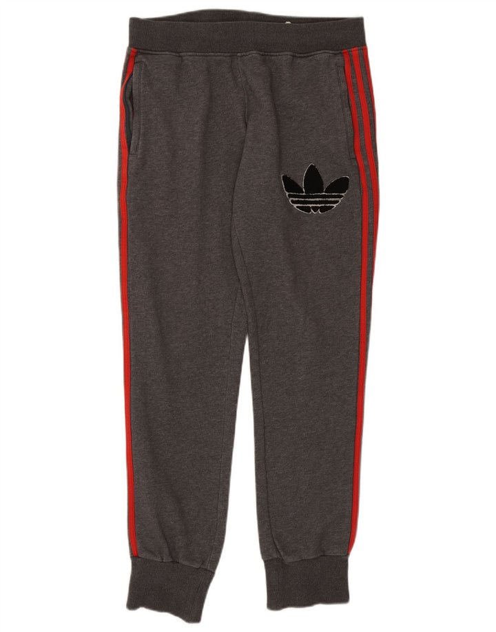Мужские спортивные брюки ADIDAS с графическим рисунком, джоггеры, хлопок среднего серого цвета
