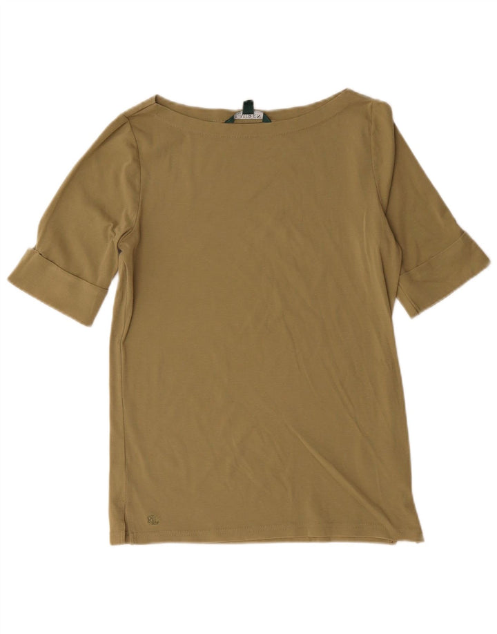 Женская блузка Ralph Lauren Top UK 12, средний цвет хаки, хлопок