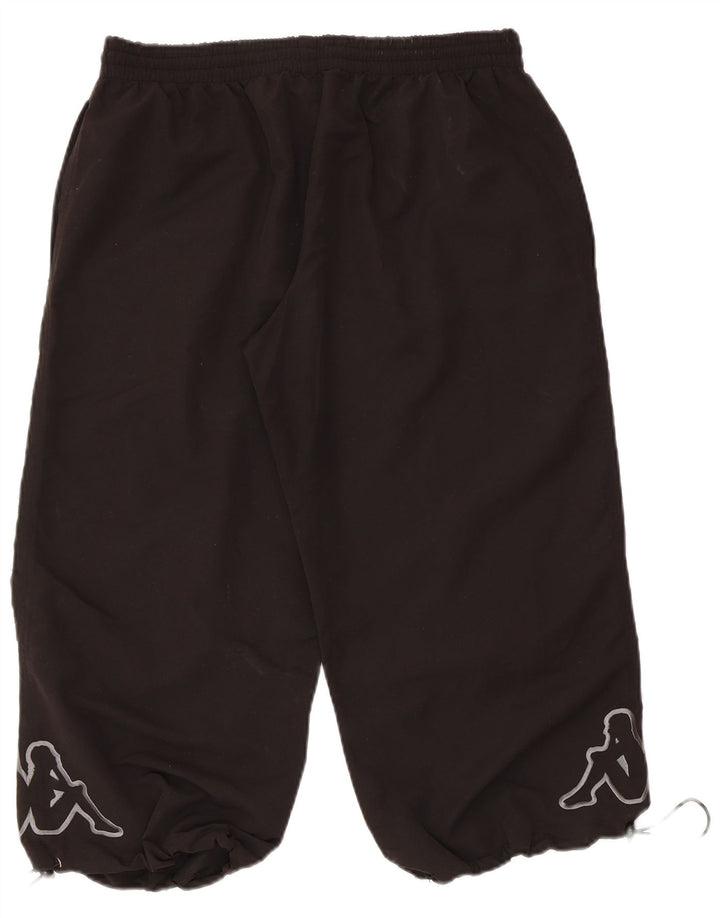 KAPPA Мужские спортивные брюки-капри с графическим рисунком, средний черный полиэстер