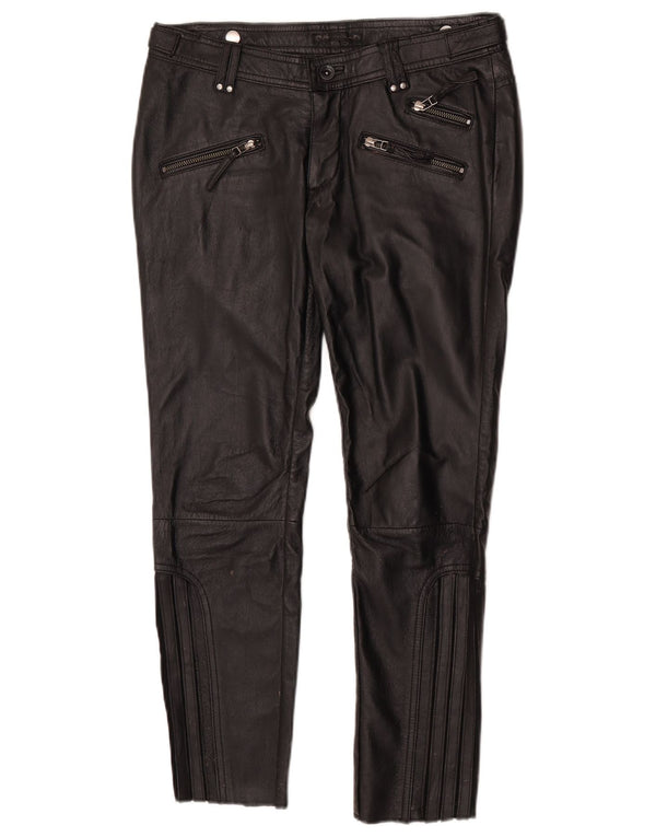 PEPE Jeans Женские узкие кожаные брюки W28 L27 Черные кожаные