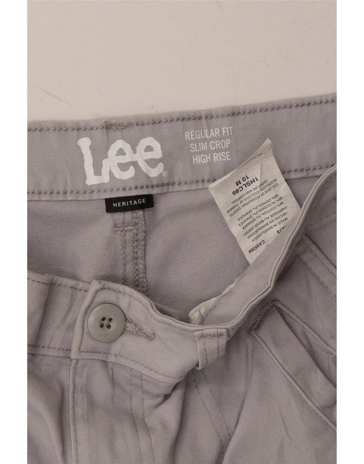 LEE Womens Heritage Slim Regular Cropped Trousers US 10 Large W32 L24 Grey Vintage Lee and Second-Hand Lee from Messina Hembry 