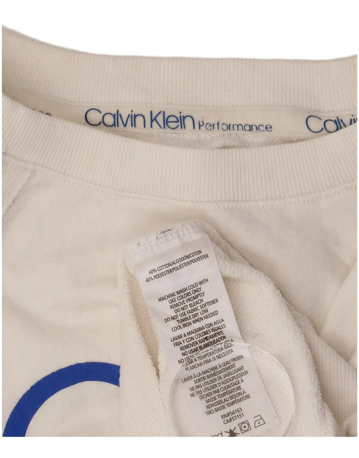 Женский укороченный свитер CALVIN KLEIN Performance UK 8, маленький белый