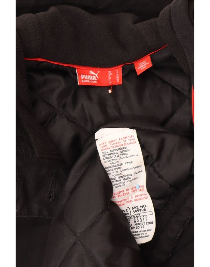 Женская парка большого размера с капюшоном PUMA UK 10, маленькая, черный хлопок