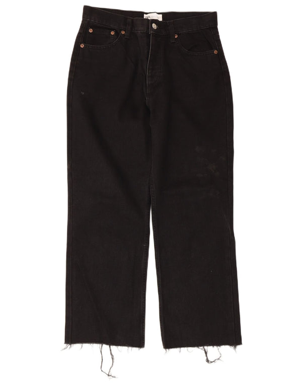 Женские укороченные джинсы Zara EU 38, маленькие W28 L25, черный хлопок