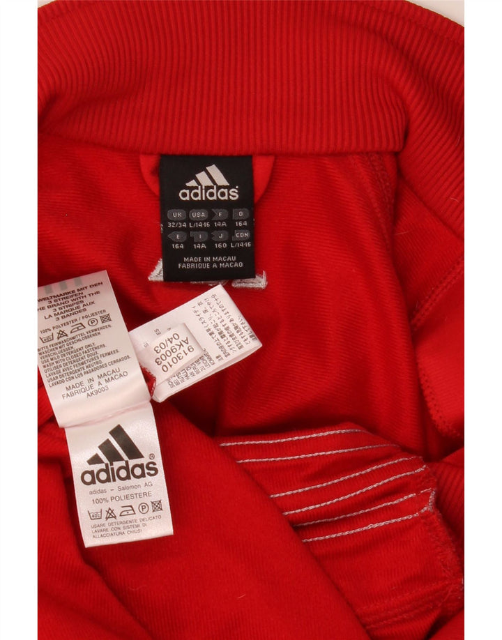 Спортивный костюм Adidas для мальчиков, верхняя куртка 13-14 лет, красный полиэстер