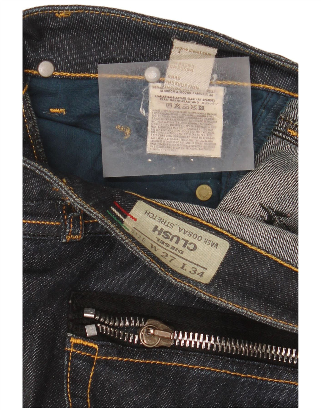 Женские зауженные джинсы Diesel W27 L28, темно-синие, хлопок