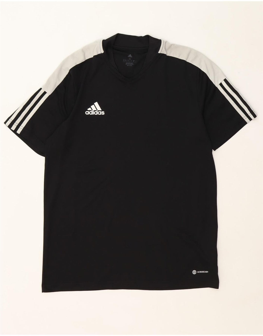 Мужская футболка Adidas Aeroready, верх среднего размера, черный полиэстер с цветными блоками