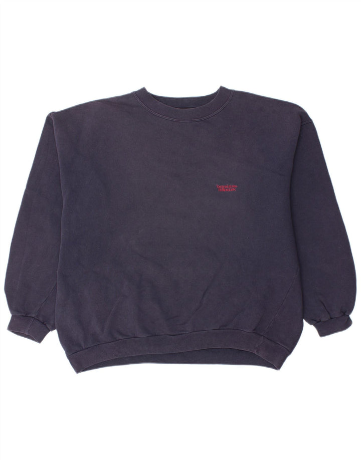 Женский свитер оверсайз BENETTON UK 14, средний темно-синий, хлопок