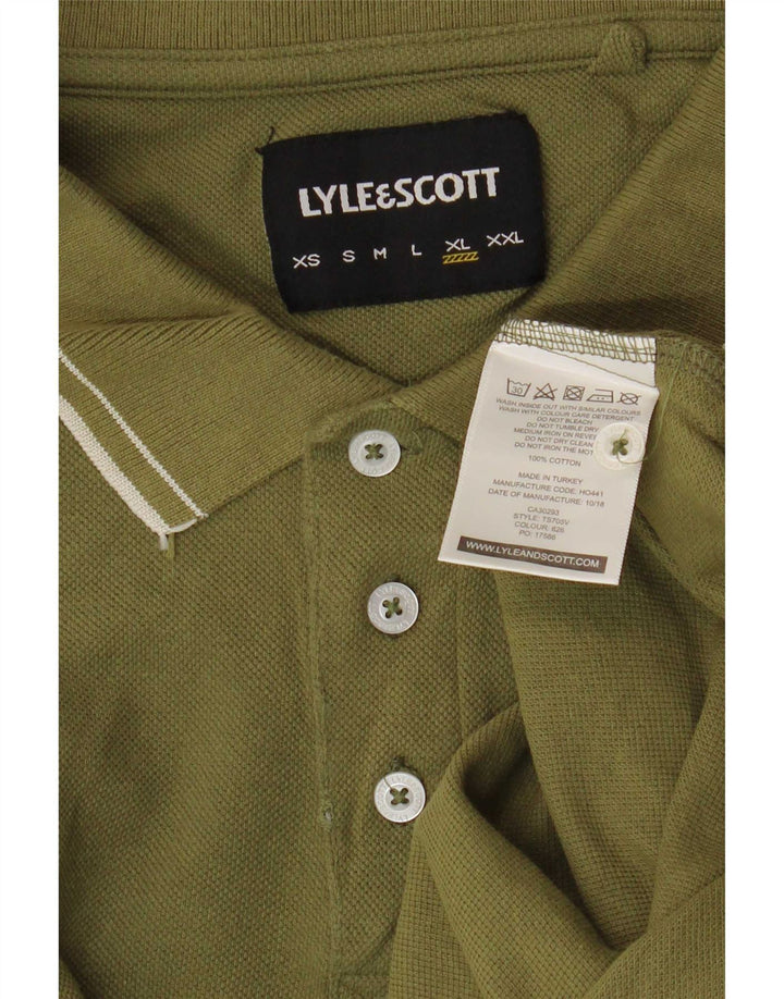 Мужская рубашка-поло Lyle & Scott XL, цвет хаки, хлопок