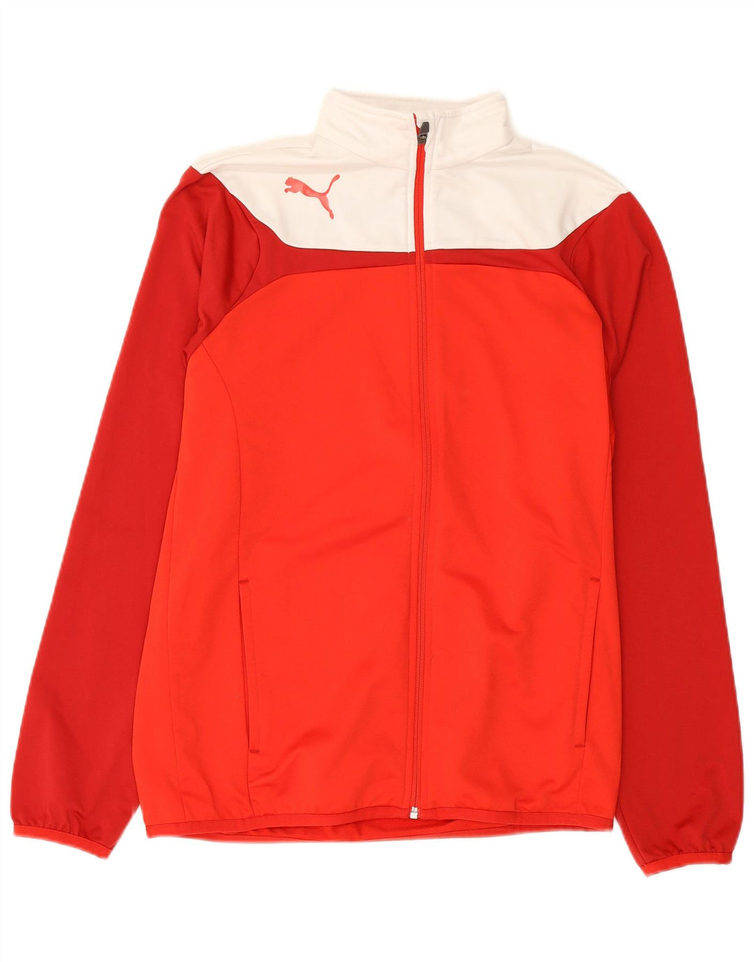 Спортивный костюм Puma для мальчиков с графическим рисунком, верхняя куртка 15–16 лет, красная с цветными блоками