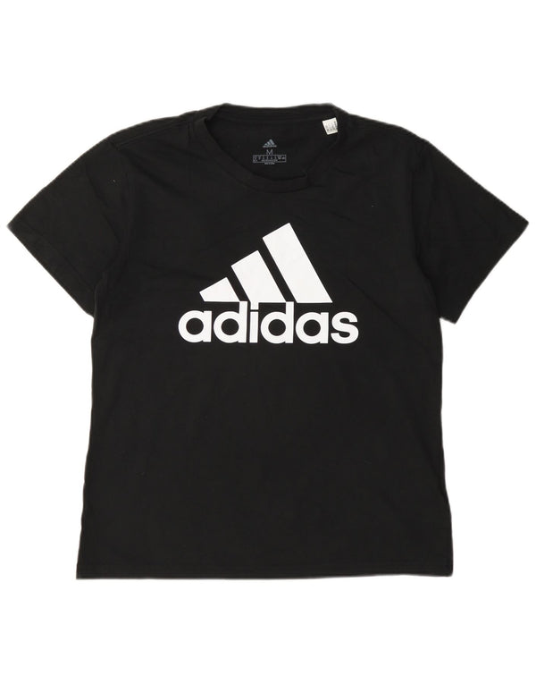 Женская футболка Adidas с коротким рукавом с рисунком, Великобритания, 12/14, средний черный, спортивный цвет