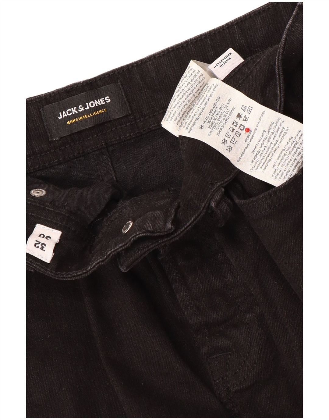 Мужские узкие джинсы Jack & Jones W32 L30, черный хлопок