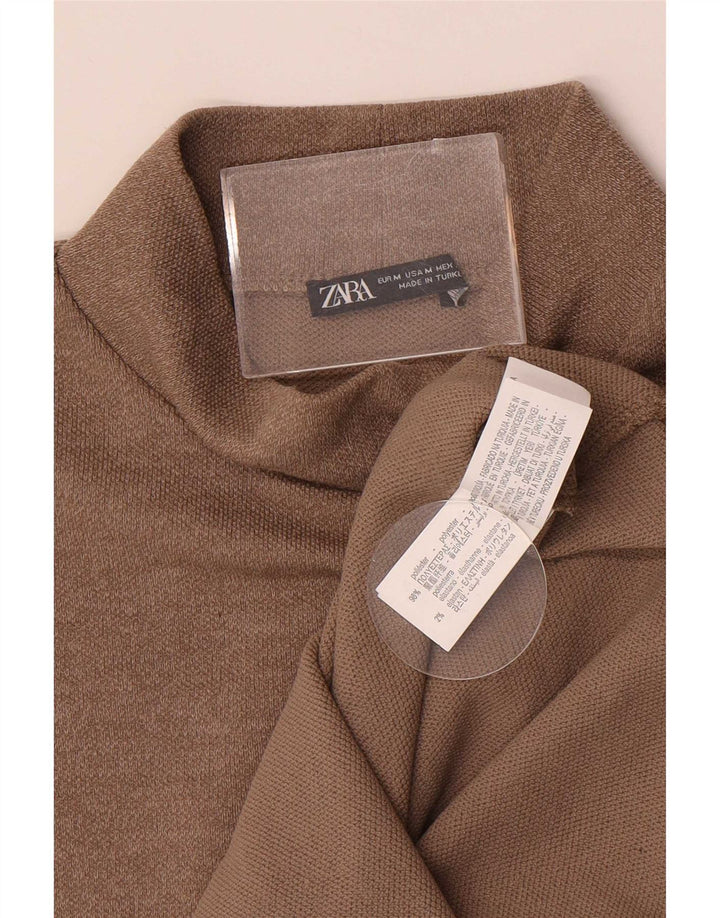 Женский жилет Zara UK 12, средний коричневый полиэстер