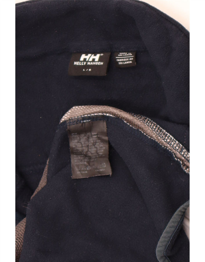 Мужская флисовая куртка Helly Hansen с графическим рисунком UK 40, большая темно-синяя с цветными блоками