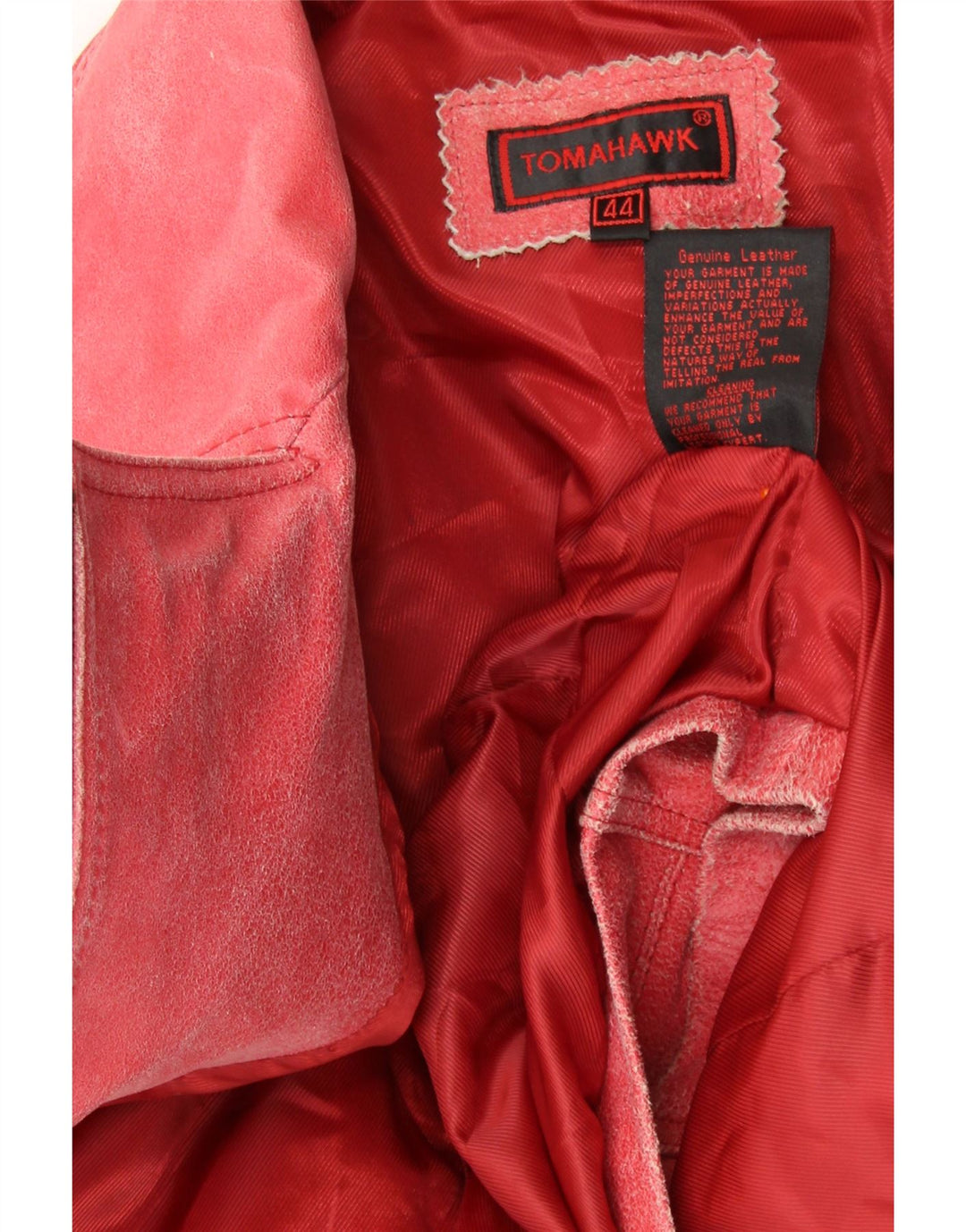 Женская укороченная кожаная байкерская куртка TOMAHAWK IT 44 Medium Red Leather