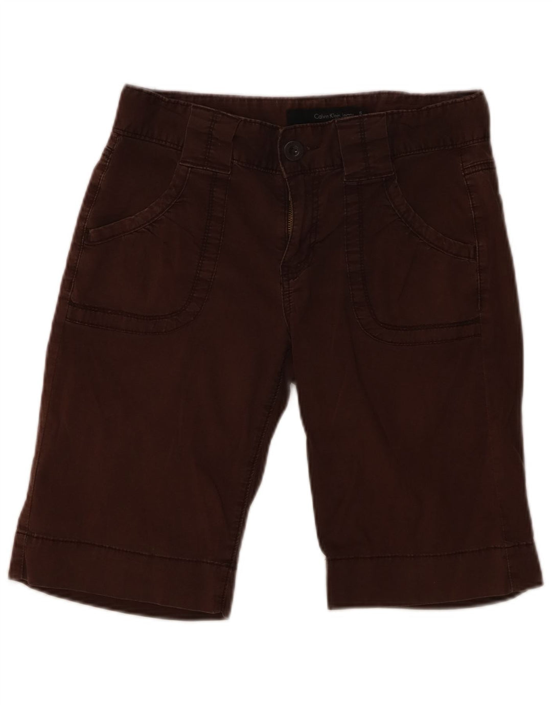 CALVIN KLEIN Женские повседневные шорты US 6 Medium W28 Коричневые хлопковые