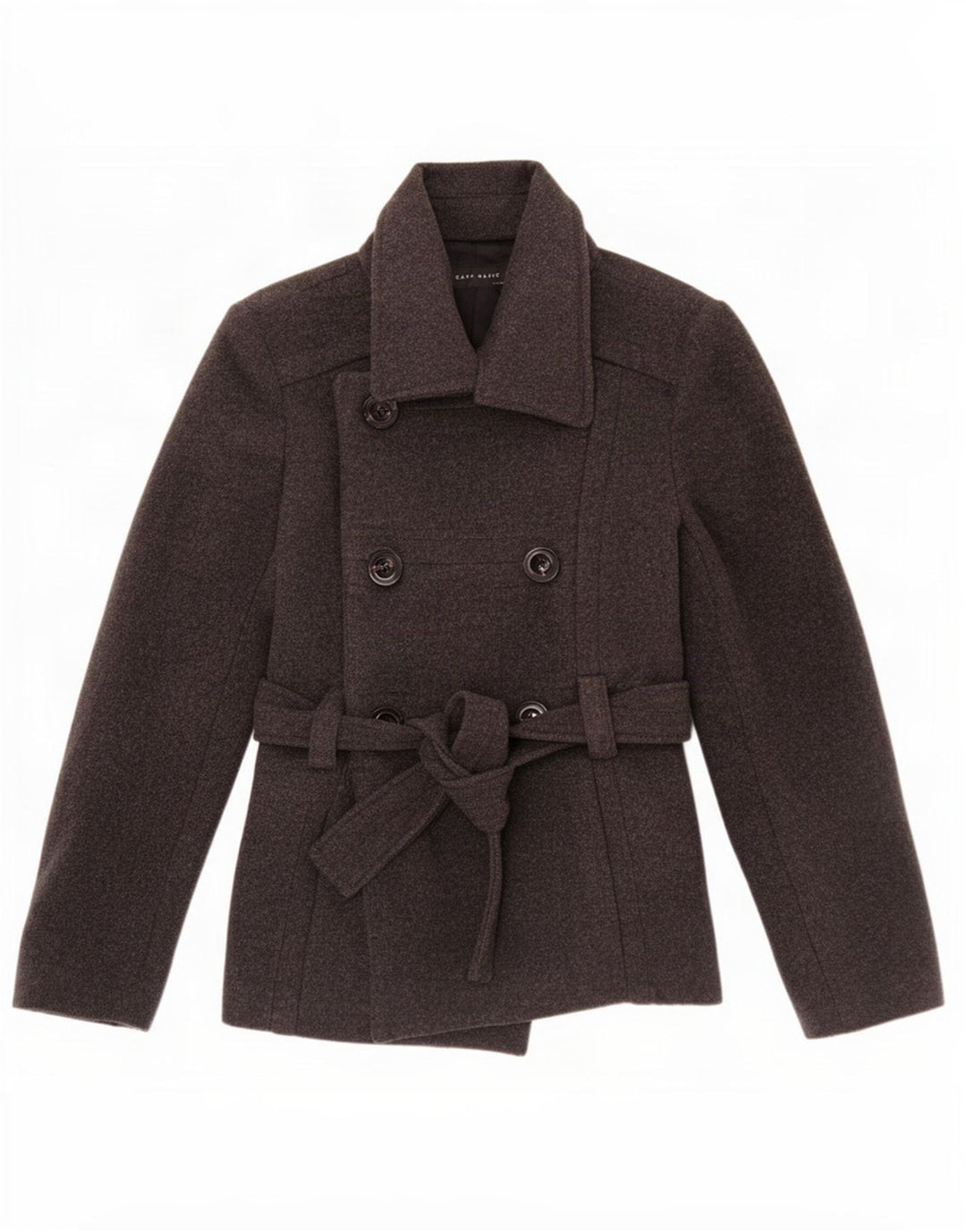 Женское полупальто Zara UK 12, средний серый цвет, шерсть