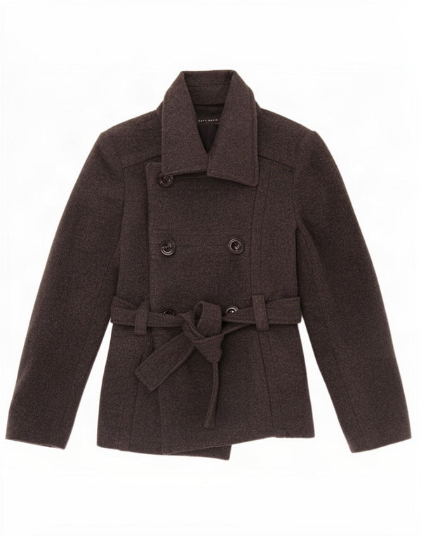 Женское полупальто Zara UK 12, средний серый цвет, шерсть
