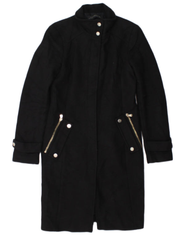 Женское пальто Zara UK 10, маленькое черное шерстяное