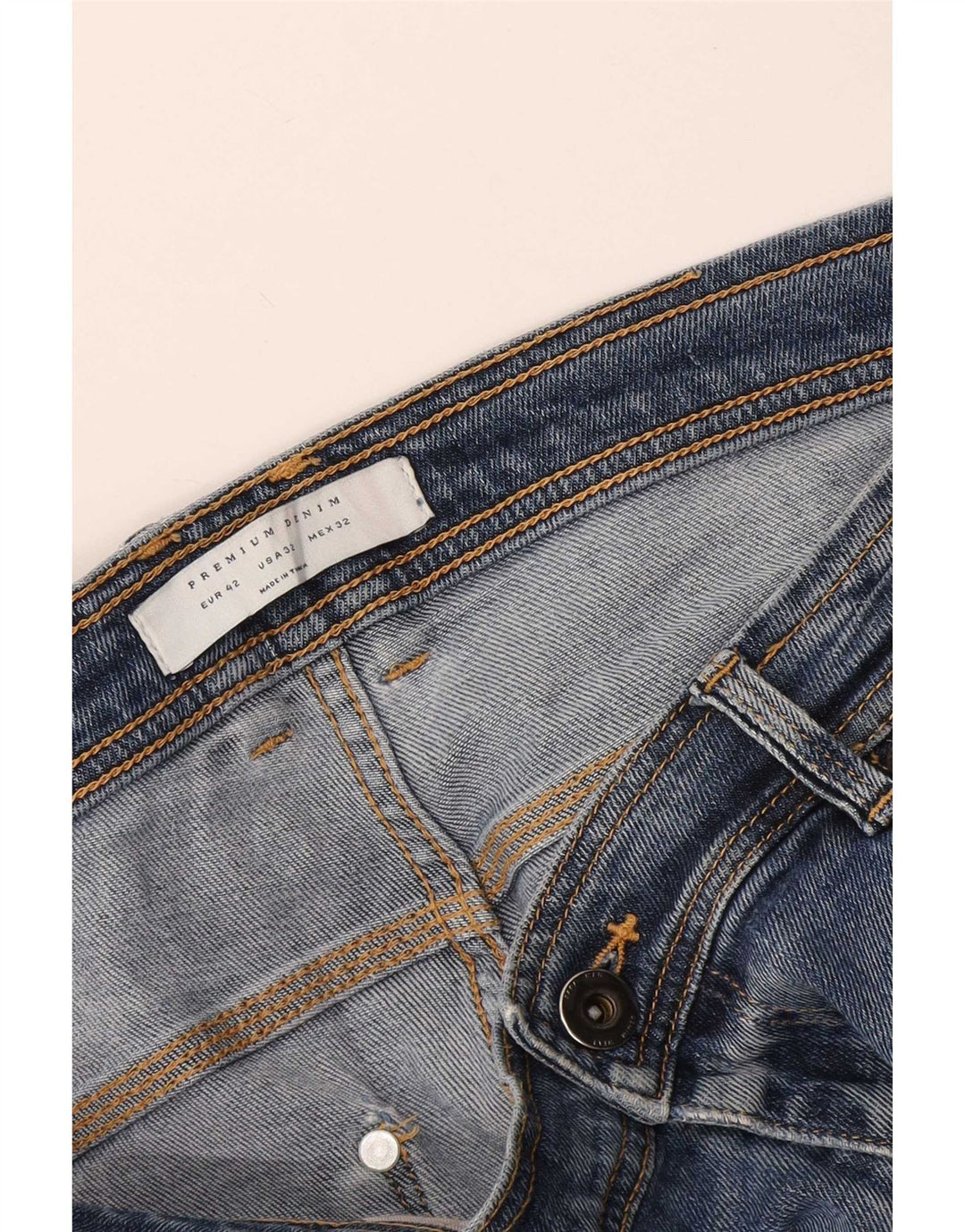Мужские потертые узкие джинсы Zara EU 42, большие W32 L26, синие