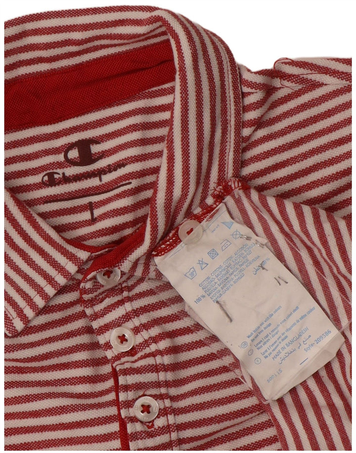 Мужская рубашка-поло Champion из хлопка в большую красную полоску