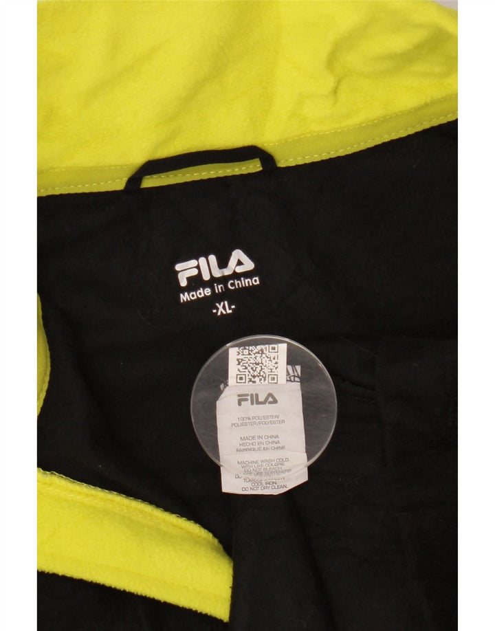 Мужской флисовый джемпер FILA с воротником на молнии XL, черный полиэстер