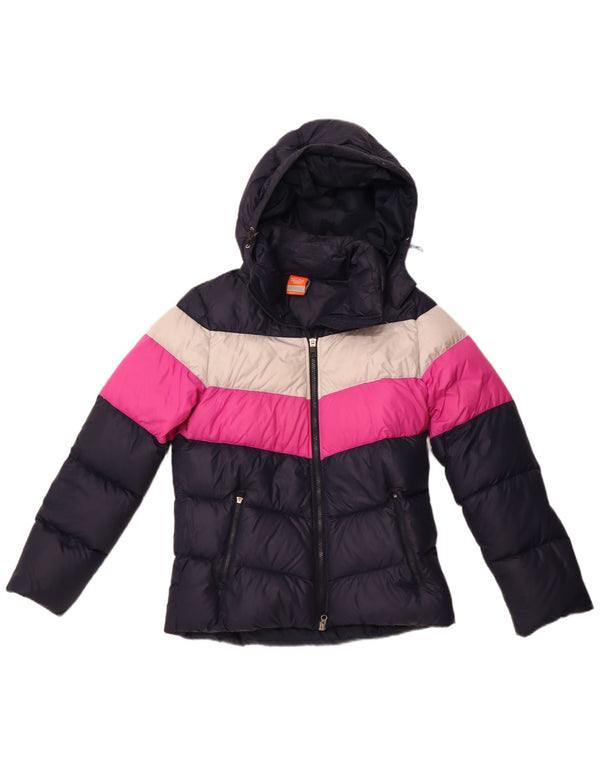 Женская утепленная куртка NIKE UK 14, средний темно-синий, нейлон с цветными блоками