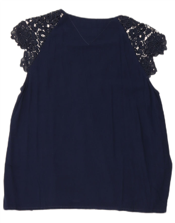 Женская блузка Tommy Hilfiger Top UK 10, маленькая, темно-синяя, вискоза