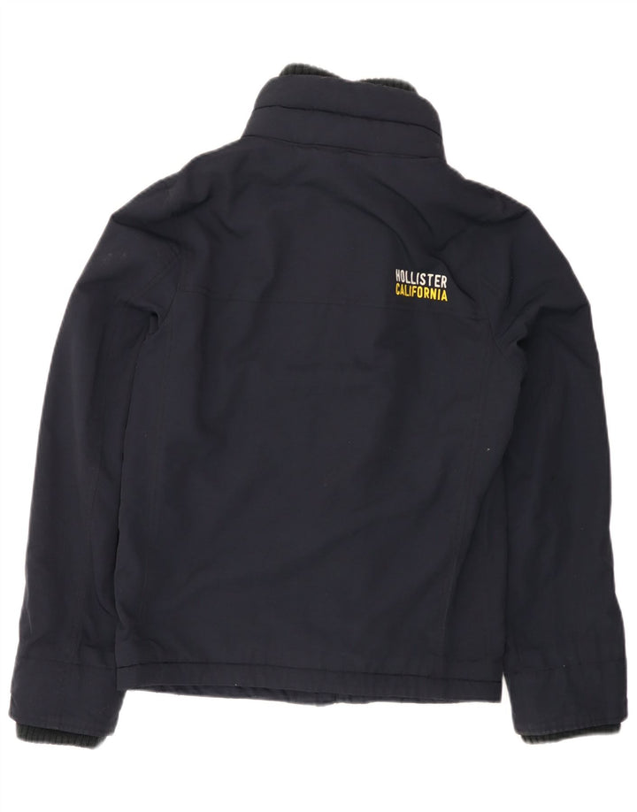 HOLLISTER Womens Oversized Windbreaker Jacket UK 10 Small Navy Blue Nylon