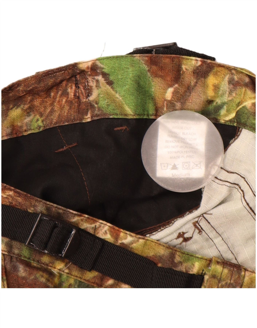 Мужские прямые брюки карго VINTAGE, средние W32 L31, хаки, полиэстер с цветочным принтом