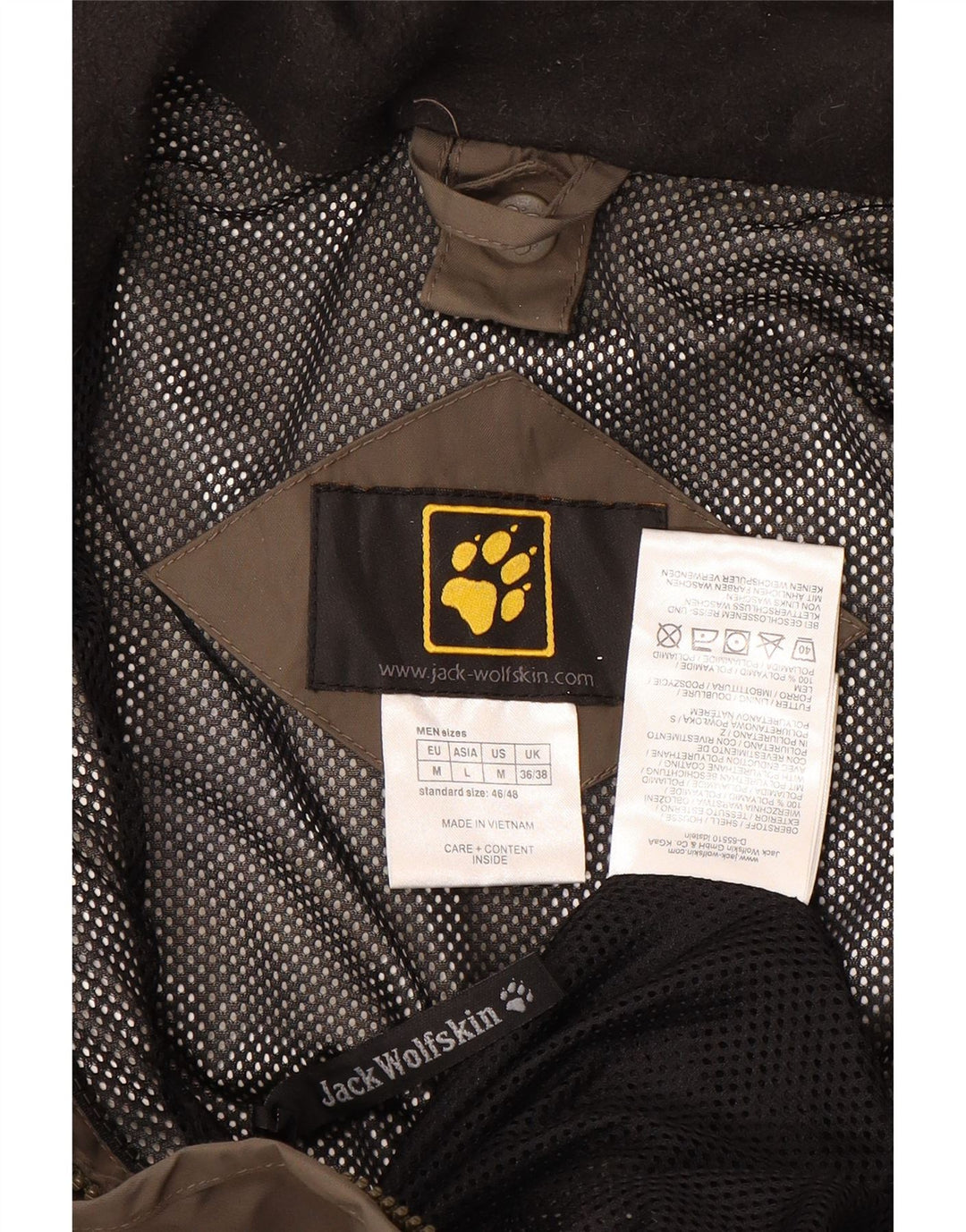Мужская дождевик JACK WOLFSKIN UK 36/38 Средний коричневый Полиамид с цветными блоками