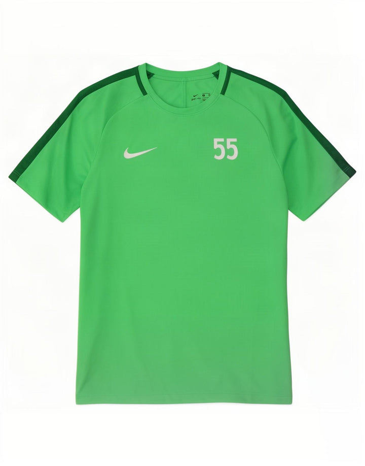 Мужская футболка Nike Dri Fit с графическим рисунком, средний зеленый цвет, полиэстер с цветными блоками