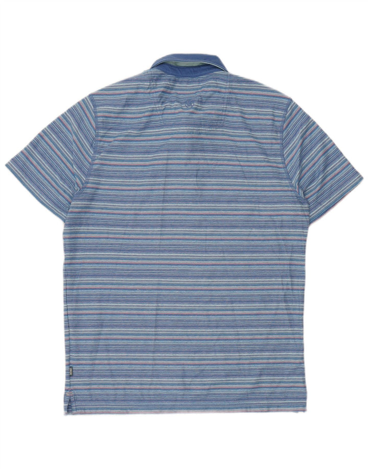 Мужская рубашка поло FAT FACE из хлопка средней синей полоски