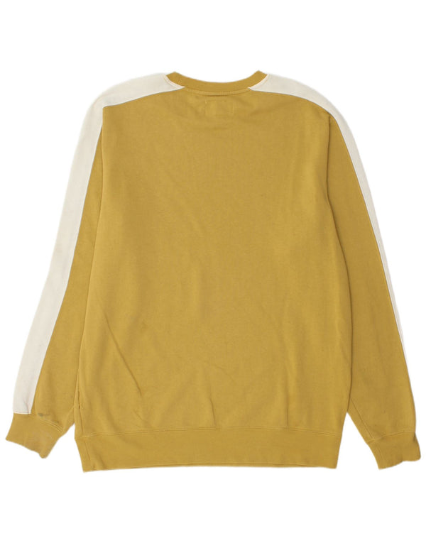 BILLABONG Mens Sweatshirt Jumper XL Yellow Colourblock