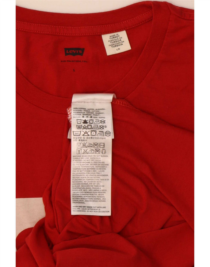 Мужская футболка с рисунком Levi's, большой красный хлопковый топ