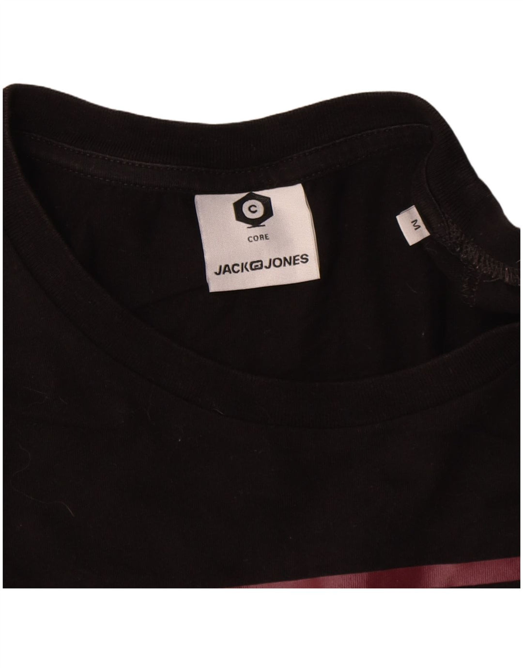 Мужская футболка с рисунком Jack & Jones из хлопка среднего размера, черная